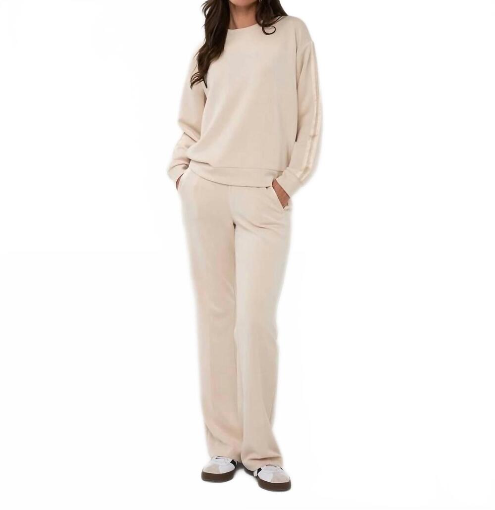 NEW ESQUALO selma straight leg modal trousers in natural